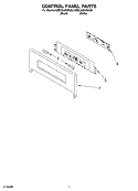 CONTROL PANEL PARTS Diagram and Parts List for KEBC206KBL02  KitchenAid Wall Oven