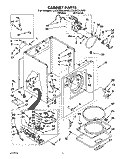 CABINET Diagram and Parts List for LGV4434AW0  Whirlpool Dryer