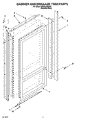 CABINET AND BREAKER TRIM PARTS Diagram and Parts List for KBRC36FMS02  KitchenAid Refrigerator