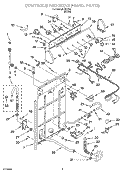 CONTROLS AND REAR PANEL PARTS Diagram and Parts List for IJ47001  Inglis Washer