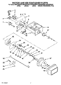MOTOR AND ICE CONTAINER PARTS Diagram and Parts List for ED5FHEXSB03  Whirlpool Refrigerator