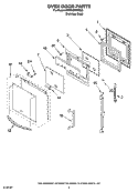 OVEN DOOR PARTS Diagram and Parts List for KDRP487MSS03  KitchenAid Range