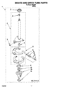 BRAKE AND DRIVE TUBE PARTS Diagram and Parts List for IP43002  Inglis Washer