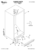 CABINET PARTS Diagram and Parts List for EV201NXMQ00  Whirlpool Freezer