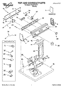 TOP AND CONSOLE PARTS Diagram and Parts List for 4PLGC8647JT1  Whirlpool Dryer