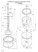 AGITATOR, BASKET AND TUB Diagram and Parts List for LSB6400LW0  Whirlpool Washer