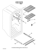 LINER PARTS Diagram and Parts List for EV160NZTQ01  Whirlpool Freezer