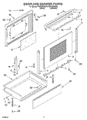 DOOR AND DRAWER Diagram and Parts List for RS310PXGN0  Whirlpool Range