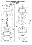 AGITATOR, BASKET AND TUB PARTS Diagram and Parts List for 7MLSR7533JT6  Whirlpool Washer