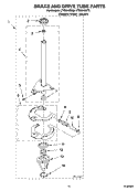 BRAKE AND DRIVE TUBE PARTS Diagram and Parts List for LTE5243DQ6  Whirlpool Washer Dryer Combo