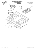 COOKTOP PARTS Diagram and Parts List for GS465LELS1  Whirlpool Range