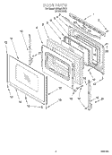 DOOR Diagram and Parts List for GR399LXHS1  Whirlpool Range