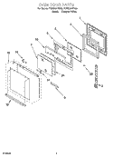 OVEN DOOR PARTS Diagram and Parts List for YGBS307PDB5  Whirlpool Wall Oven