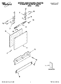 DOOR AND PANEL PARTS Diagram and Parts List for DU1148XTPQ8  Whirlpool Dishwasher