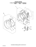 DOOR PARTS Diagram and Parts List for YWED94HEXW2  Whirlpool Dryer