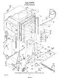 TUB , LITERATURE AND OPTIONAL Diagram and Parts List for DU8000XR2  Whirlpool Dishwasher