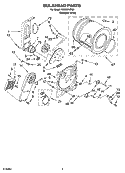 BULKHEAD PARTS, OPTIONAL PARTS (NOT INCLUDED) Diagram and Parts List for REX3514RQ1  Roper Dryer
