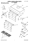 HOOD & VENTILATION PARTS Diagram and Parts List for KHLU182MSS1  KitchenAid Range Hood