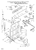 CONTROLS AND REAR PANEL Diagram and Parts List for LXR7144EQ1  Whirlpool Washer
