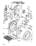 BULKHEAD Diagram and Parts List for LGT8858AN0  Whirlpool Dryer