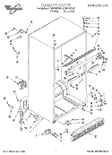 CABINET Diagram and Parts List for ET20F134KW0  Whirlpool Refrigerator