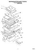 REFRIGERATOR SHELF Diagram and Parts List for GD5THGXKS01  Whirlpool Refrigerator