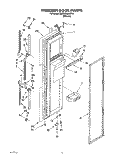 FREEZER DOOR Diagram and Parts List for 3XARG486WP02  Whirlpool Refrigerator