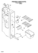 FREEZER LINER PARTS Diagram and Parts List for INS204300  Inglis Refrigerator