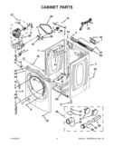 CABINET PARTS Diagram and Parts List for WGD88HEAC0  Whirlpool Dryer