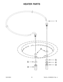 HEATER PARTS Diagram and Parts List for KUDS30IBBT1  KitchenAid Dishwasher