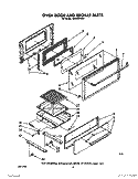 OVEN DOOR AND BROILER Diagram and Parts List for 1SF034PEW0  Whirlpool Range
