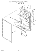 REFRIGERATOR DOOR Diagram and Parts List for RT18HDXHN00  Roper Refrigerator