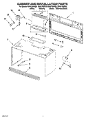 CABINET AND INSTALLATION PARTS Diagram and Parts List for GH6178XPS0  Whirlpool Microwave