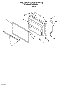 FREEZER DOOR PARTS Diagram and Parts List for RT18HDXPQ02  Roper Refrigerator