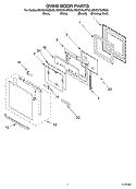 OVEN DOOR PARTS Diagram and Parts List for KEHC379JSS05  KitchenAid Microwave Oven Combo