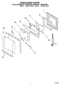 OVEN DOOR Diagram and Parts List for RBS245PDT14  Whirlpool Wall Oven