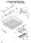 UPPER RACK AND TRACK PARTS Diagram and Parts List for GU2500XTPT1  Whirlpool Dishwasher