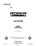 TOP AND CONSOLE Diagram and Parts List for GL4030VL0  Roper Dryer