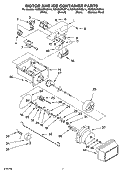 MOTOR AND ICE CONTAINER PARTS Diagram and Parts List for KSRD25FKBL14  KitchenAid Refrigerator