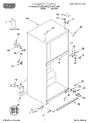 CABINET, LITERATURE Diagram and Parts List for RT18AKXJN00  Roper Refrigerator