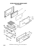 OVEN DOOR AND BROILER Diagram and Parts List for FGP315VW4  Roper Range