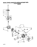 BRAKE, CLUTCH, GEARCASE, MOTOR & PUMP Diagram and Parts List for 4XLA64W72BN0  Whirlpool Washer