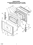 DOOR PARTS Diagram and Parts List for RF196LXMB4  Whirlpool Range
