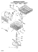 DISHRACK Diagram and Parts List for DU915PWKT0  Whirlpool Dishwasher