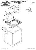 TOP AND CABINET PARTS Diagram and Parts List for ITW4300TQ0  Inglis Washer