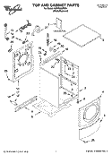 TOP AND CABINET PARTS Diagram and Parts List for GHW9300PW0  Whirlpool Washer