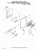 DISPENSER FRONT PARTS Diagram and Parts List for GSS26C4XXA00  Whirlpool Refrigerator