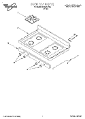 COOKTOP Diagram and Parts List for SF350BEEW0  Whirlpool Range