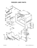 FREEZER LINER PARTS Diagram and Parts List for GX2FHDXVQ05  Whirlpool Refrigerator