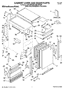 CABINET LINER AND DOOR PARTS Diagram and Parts List for KUIS18PNJW8  KitchenAid Ice Maker
